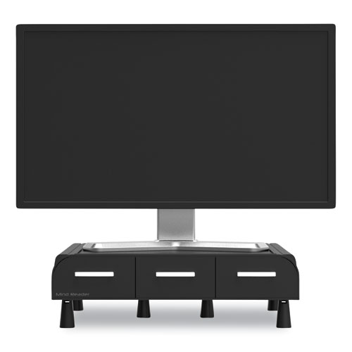 Image of Perch Monitor Stand and Desk Organizer, 13.46" x 12.87" x 2.72", Black/Silver