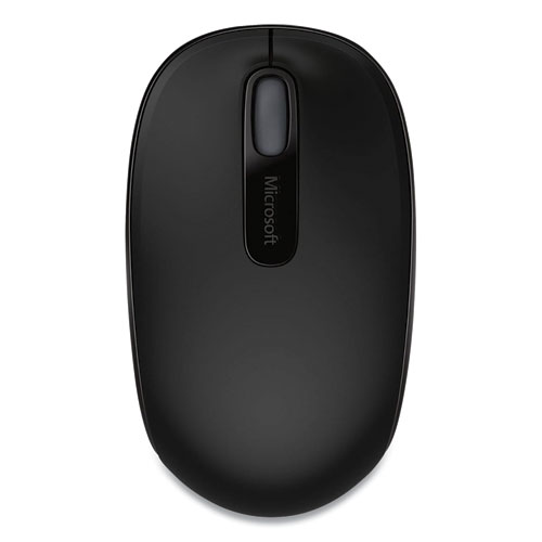 Microsoft® Mobile 1850 Wireless Optical Mouse, 2.4 GHz Frequency/16.4 ft Wireless Range, Left/Right Hand Use, Black