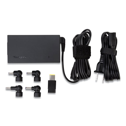 Ultra-Slim Laptop Charger for Various Devices, 65W, Black
