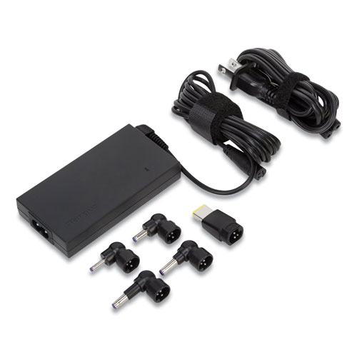 Ultra-Slim Laptop Charger for Various Devices, 65 W, Black