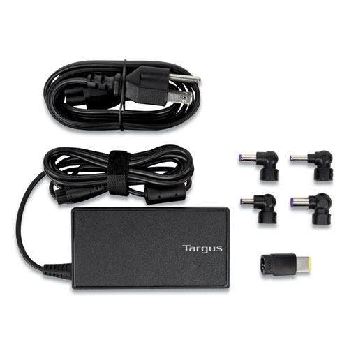 Semi-Slim Laptop Charger for Various Devices, 90W, Black