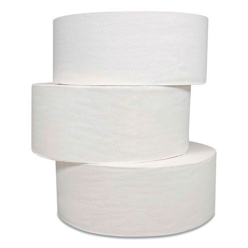 Image of Jumbo Bath Tissue, Septic Safe, 2-Ply, White, 700 ft, 12 Rolls/Carton