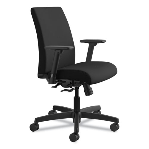 Image of Hon® Ignition Series Fabric Low-Back Task Chair, Supports Up To 300 Lb, 17" To 21.5" Seat Height, Black