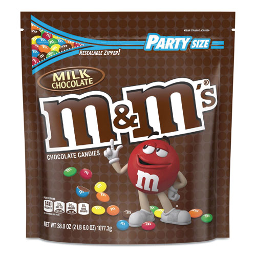 Image of M & M'S® Milk Chocolate Candies, Milk Chocolate, 38 Oz Bag