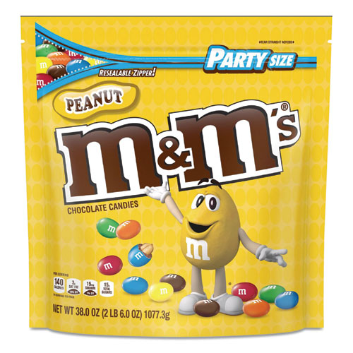 Image of M & M'S® Milk Chocolate Candies, Milk Chocolate And Peanuts, 38 Oz Bag