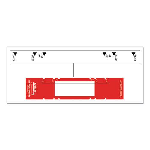 Image of Tabbies® File Pocket Handles, 9.63 X 2, Red/White, 4/Sheet, 12 Sheets/Pack