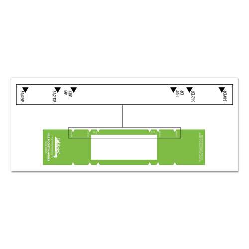 Image of Tabbies® File Pocket Handles, 9.63 X 2, Green/White,  4/Sheet, 12 Sheets/Pack