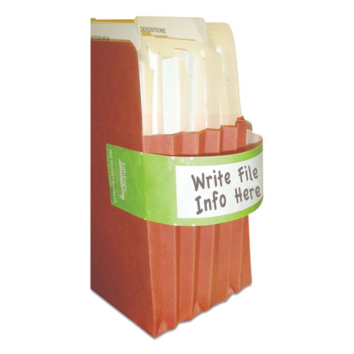 Image of Tabbies® File Pocket Handles, 9.63 X 2, Green/White,  4/Sheet, 12 Sheets/Pack