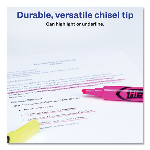 HI-LITER Desk-Style Highlighter Value Pack, Assorted Ink Colors, Chisel Tip, Assorted Barrel Colors, 24/Pack