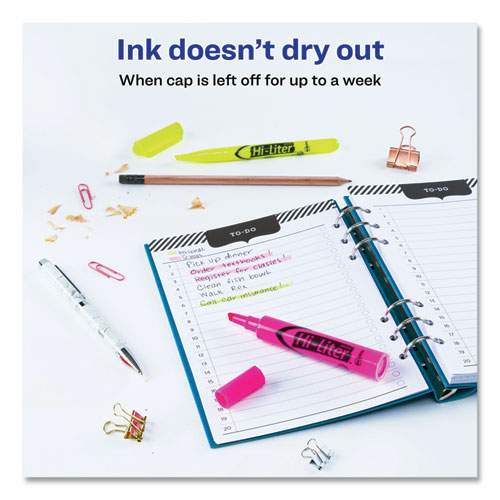 Image of Avery® Hi-Liter Highlighter Value Pack, Desk/Pen Style Combo, Assorted Ink Colors, Chisel/Bullet Tips, Assorted Barrel Colors, 24/Pk