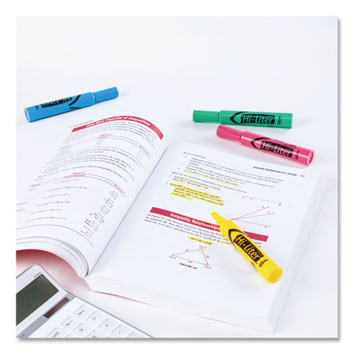 Image of HI-LITER Desk-Style Highlighters, Assorted Ink Colors, Chisel Tip, Assorted Barrel Colors, 4/Set