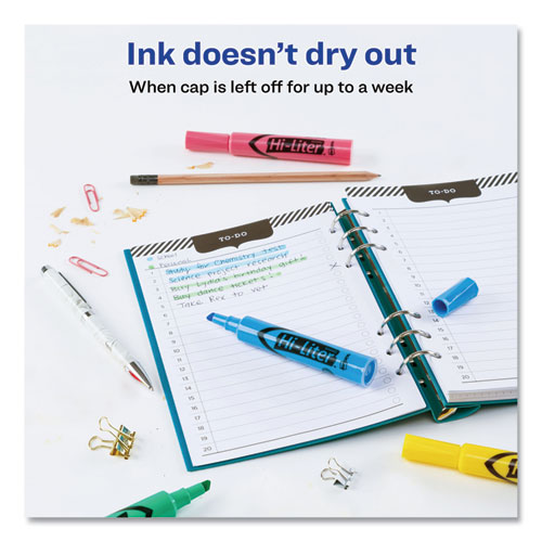 Image of Avery® Hi-Liter Desk-Style Highlighters, Assorted Ink Colors, Chisel Tip, Assorted Barrel Colors, 4/Set