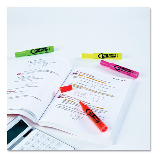 Image of HI-LITER Desk-Style Highlighters, Assorted Ink Colors, Chisel Tip, Assorted Barrel Colors, 4/Set