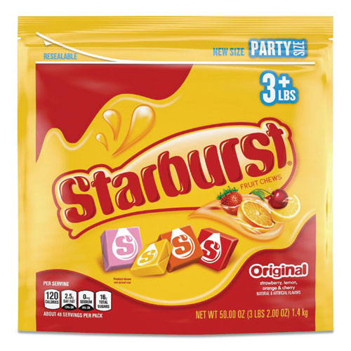 Starburst® Original Fruit Chews, Cherry; Lemon; Orange; Strawberry, 50 oz Bag