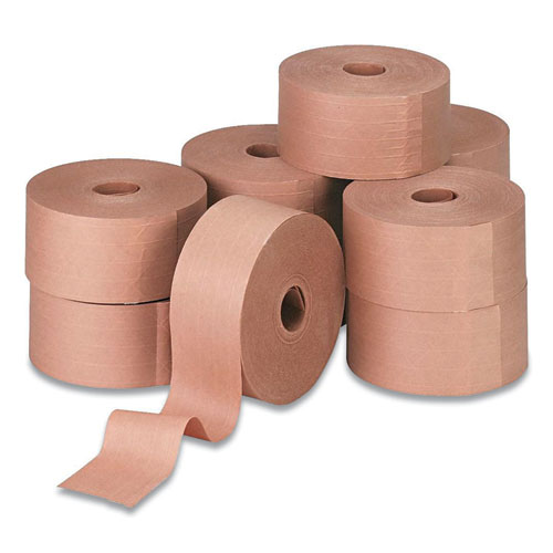 ipg® Water-Activated Reinforced Carton Sealing Tape, 3" Core, 3" x 150 yds, Natural Kraft, 10/Carton