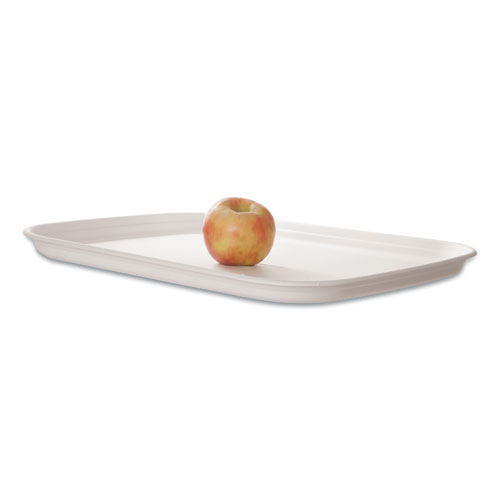 REGALIA RENEWABLE AND COMPOSTABLE SUGARCANE TRAY, 13 X 17, WHITE, 100/CARTON