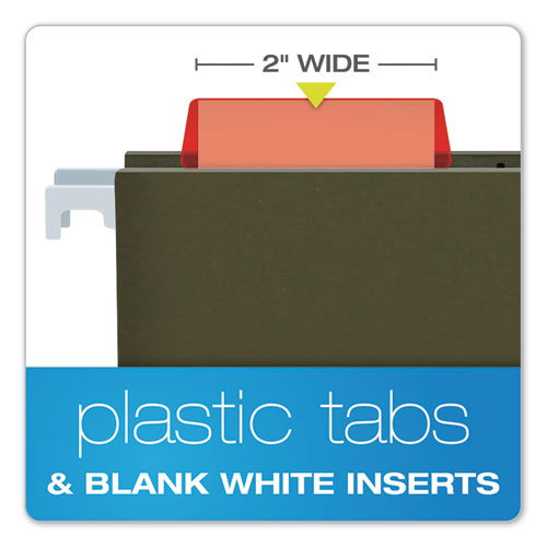 Image of Transparent Colored Tabs For Hanging File Folders, 1/5-Cut, Red, 2" Wide, 25/Pack
