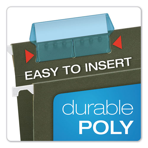 Image of Pendaflex® Transparent Colored Tabs For Hanging File Folders, 1/5-Cut, Blue, 2" Wide, 25/Pack