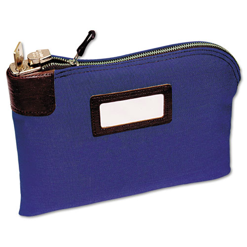 18 oz 11 x 8.5" Blue Currency Bag with Built-in Lock Army Duck Material 
