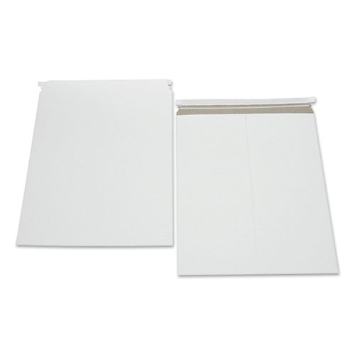 Peel and Seal Fiberboard Mailers, Photo/Document, Self-Adhesive Closure, 12.75 x 15, White, 100/Carton