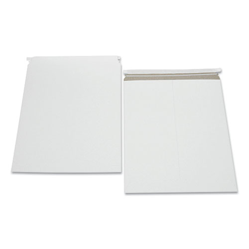 Peel and Seal Fiberboard Mailers, Photo/Document, Self-Adhesive Closure, 9 x 11.5, White, 100/Carton