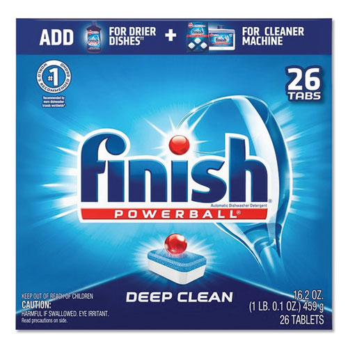 FINISH® Powerball Dishwasher Tabs, Fresh Scent, 26/Box, 8 Boxes/Carton