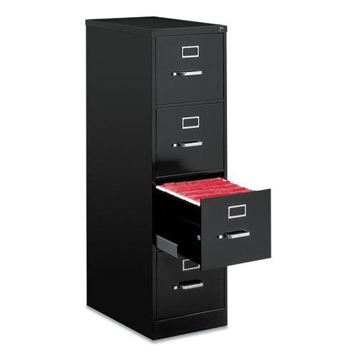 Image of Alera® Economy Vertical File, 4 Letter-Size File Drawers, Black, 15" X 25" X 52"