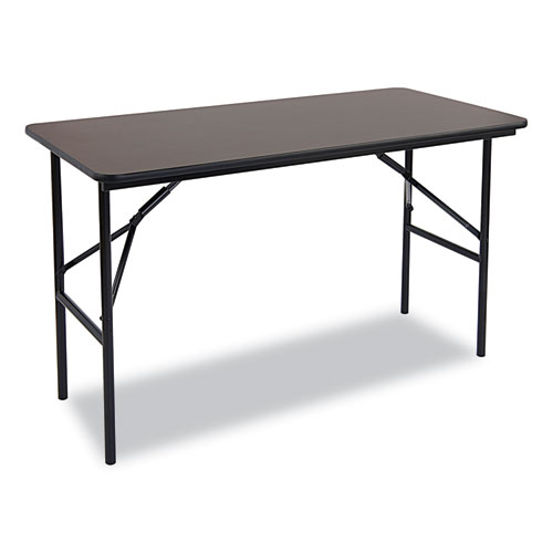 Image of Iceberg Officeworks Classic Wood-Laminate Folding Table, Straight Legs, Rectangular, 48W X 24D X 29H, Walnut