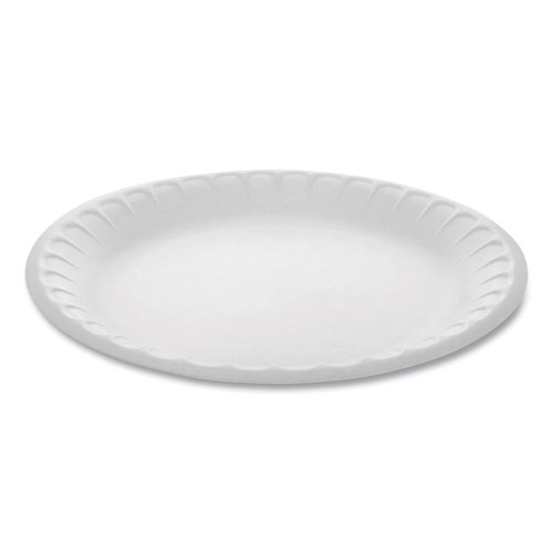 Pactiv Evergreen Placesetter Satin Non-Laminated Foam Dinnerware, 3-Compartment Plate, 10.25" dia, White, 540/Carton