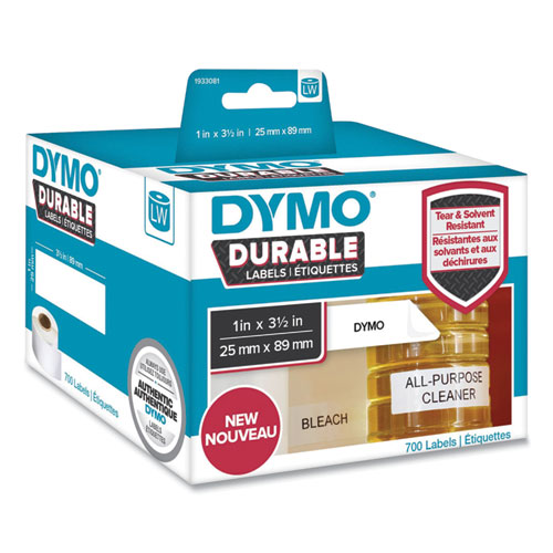 Image of Dymo® Lw Durable Multi-Purpose Labels, 1" X 3.5", White, 700 Labels/Roll