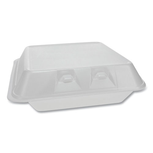 SMARTLOCK FOAM HINGED CONTAINERS, LARGE, 9 X 9.25 X 3.25, 3-COMPARTMENT, WHITE, 150/CARTON