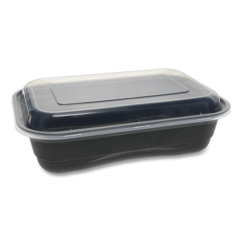 Pactiv EarthChoice Mineral Filled PP Containers, 16 oz, 7 x 7 x 1.8, Black/Clear, 252/Carton