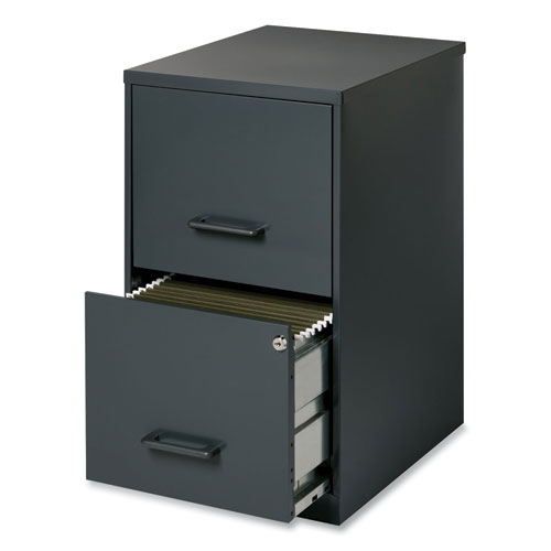 Two-Drawer Vertical File Cabinet, 2 Letter-Size File Drawers, Graphite, 14.25" x 18" x 24.5" HID14443