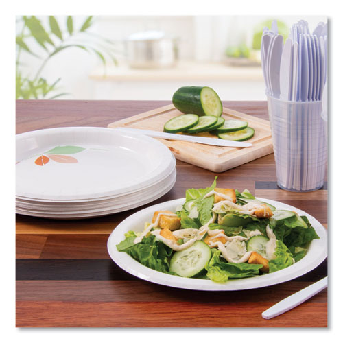 Bare Eco-Forward Paper Dinnerware Perfect Pak, ProPlanet Seal, Plate, 8.5" dia, Green/Tan, 125/Pack, 2 Packs/Carton