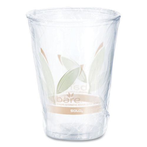 Bare Rpet Cold Cups, Leaf Design, 10 Oz, Individually Wrapped, 500/carton