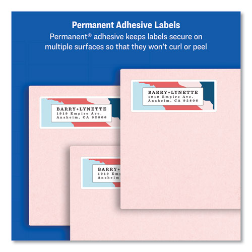 Image of Easy Peel White Address Labels w/ Sure Feed Technology, Laser Printers, 1 x 2.63, White, 30/Sheet, 250 Sheets/Pack