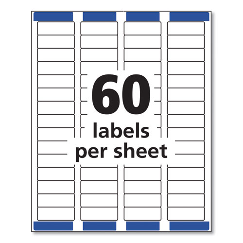 Image of Easy Peel White Address Labels w/ Sure Feed Technology, Laser Printers, 0.66 x 1.75, White, 60/Sheet, 100 Sheets/Pack