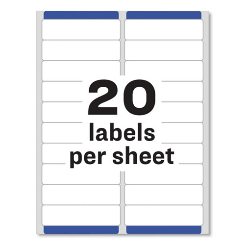 Image of Avery® Easy Peel White Address Labels W/ Sure Feed Technology, Inkjet Printers, 1 X 4, White, 20/Sheet, 25 Sheets/Pack