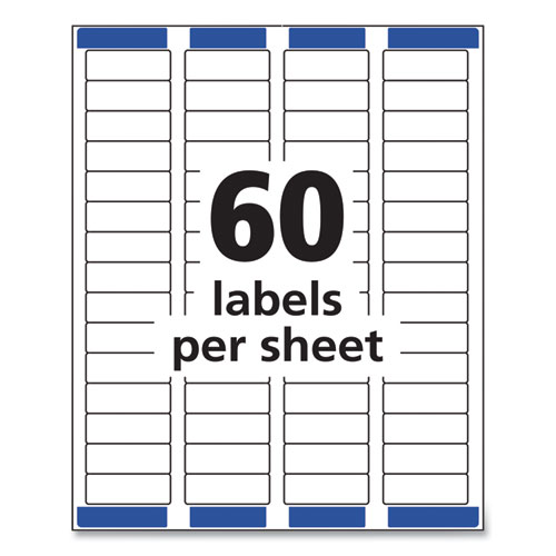 Image of Avery® Easy Peel White Address Labels W/ Sure Feed Technology, Inkjet Printers, 0.66 X 1.75, White, 60/Sheet, 25 Sheets/Pack