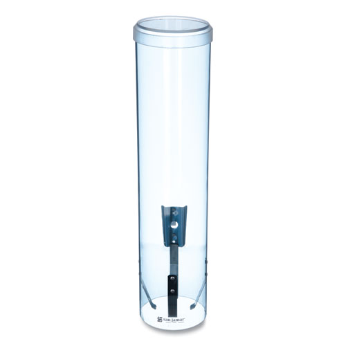 Image of Large Pull-Type Water Cup Dispenser, For 12 oz Cups, Translucent Blue