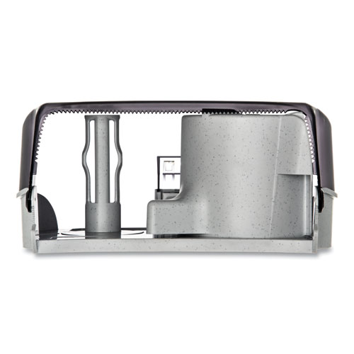 Image of San Jamar® Versatwin Tissue Dispenser, Classic, 8 X 5.75 X 12.75, Transparent Black Pearl