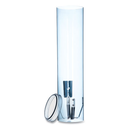 Image of Large Pull-Type Water Cup Dispenser, For 12 oz Cups, Translucent Blue