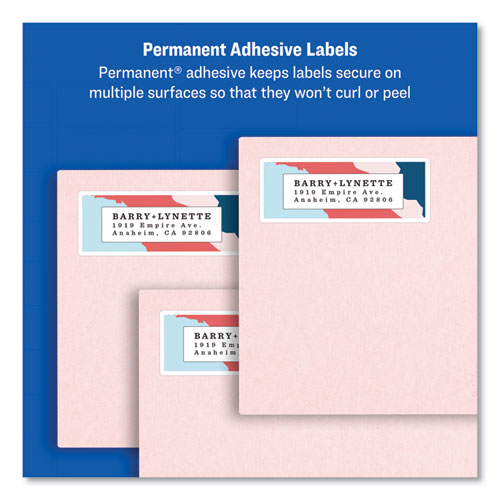 Image of Easy Peel White Address Labels w/ Sure Feed Technology, Inkjet Printers, 1 x 2.63, White, 30/Sheet, 25 Sheets/Pack