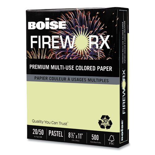 FIREWORX PREMIUM MULTI-USE PAPER, 20LB, 8.5 X 11, GARDEN SPRINGS GREEN, 500/REAM