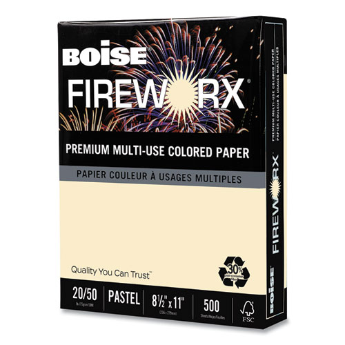 FIREWORX PREMIUM MULTI-USE PAPER, 24LB, 8.5 X 11, FLASHING IVORY, 500/REAM