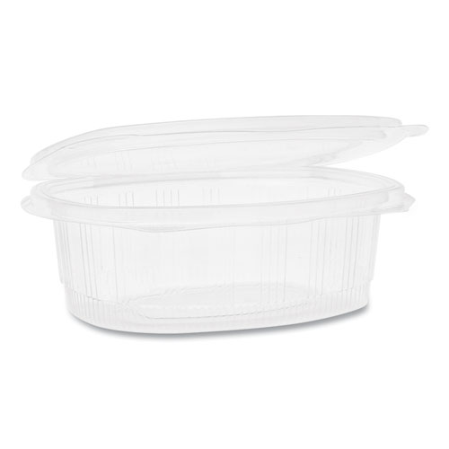 Image of EarthChoice Recycled PET Hinged Container, 24 oz, 7.38 x 5.88 x 2.38, Clear, Plastic, 280/Carton