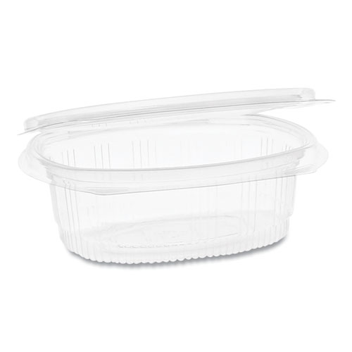 Image of EarthChoice Recycled PET Hinged Container, 8 oz, 4.92 x 5.87 x 1.32, Clear, Plastic, 200/Carton