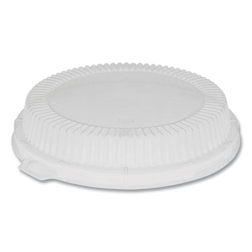 Pactiv OPS ClearView Dome-Style Lid with Tabs for Meadoware Plates, Fluted, 8.88 x 8.88 x 0.75, Clear, 504/Carton