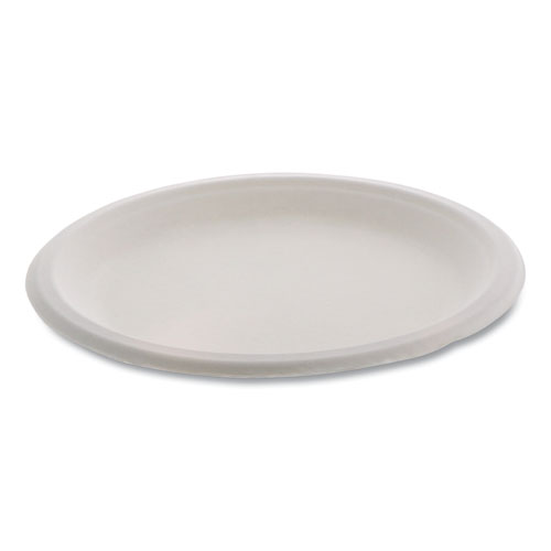 Pactiv Evergreen EarthChoice Compostable Fiber-Blend Bagasse Dinnerware, Plate, 9" dia, Natural, 500/Carton