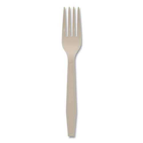 EarthChoice PSM Cutlery, Heavyweight, Fork, 6.88", Tan, 1,000/Carton